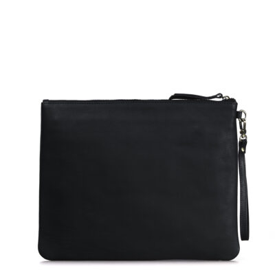 Large Black Leather The Scottie Multifunctional Clutch