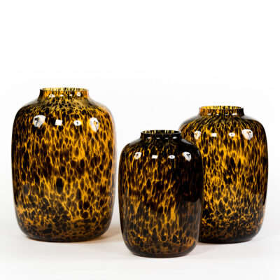 Large Bulb Vase Leopard Spotted
