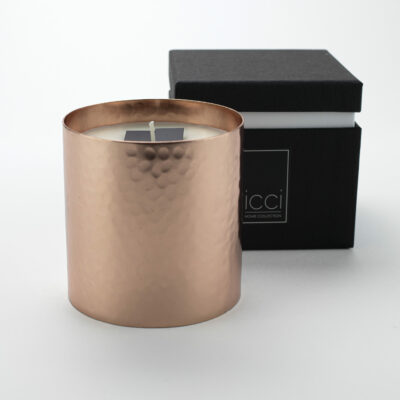 Small Metal Copper Votive Hammered Candle