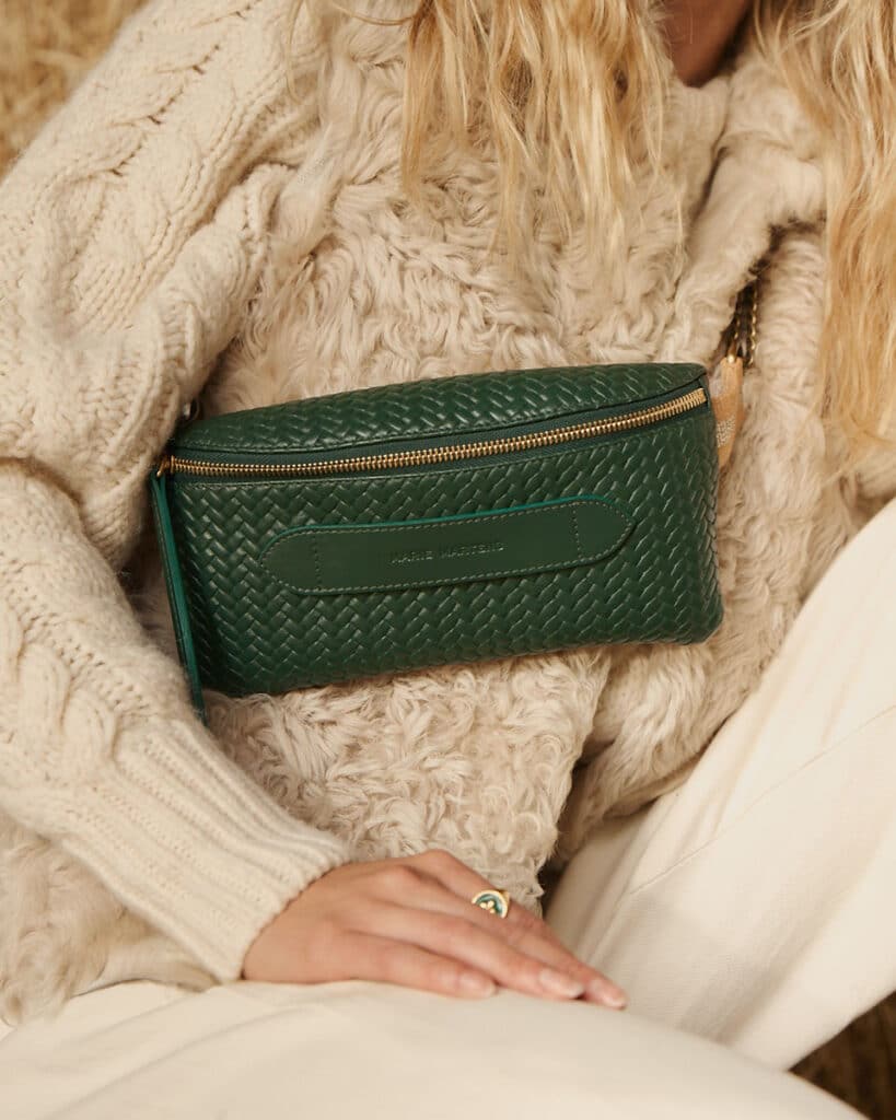 Coachella Forest Green Braided Belt Bag