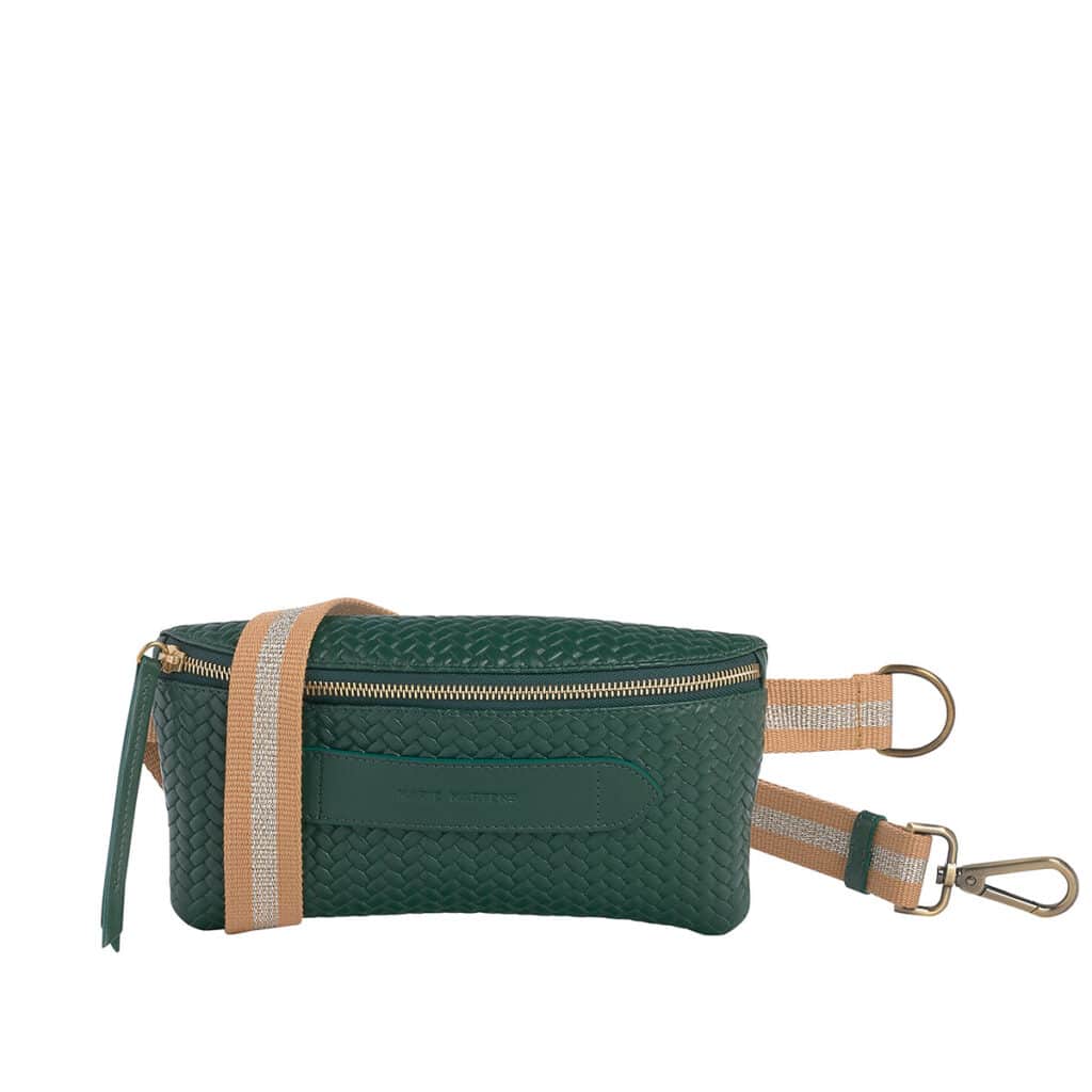 Coachella Forest Green Braided Belt Bag