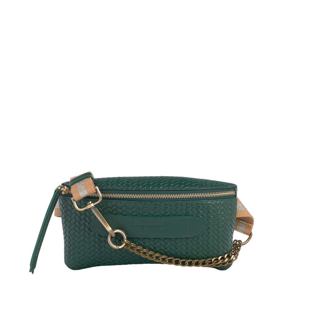 Coachella Forest Green Braided Belt Bag