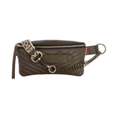 Coachella Belt Bag Quilted Khaki Leather